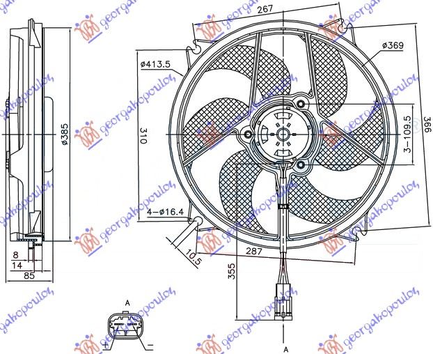 VENTILATOR KOMPLET (BENZIN-DIZEL) CITROEN C4 PICASSO/GRAND PICASSO 2007-2014 (UD/UA)