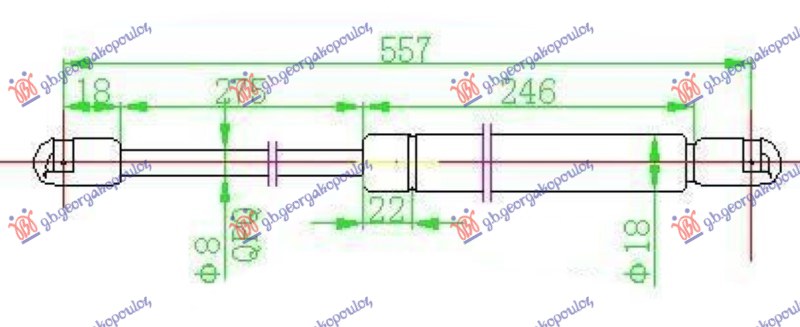 AMORTIZER GEPEK VRATA (COUPE) (558L-530N) CITROEN C4 2004-2011 (LC//LA)