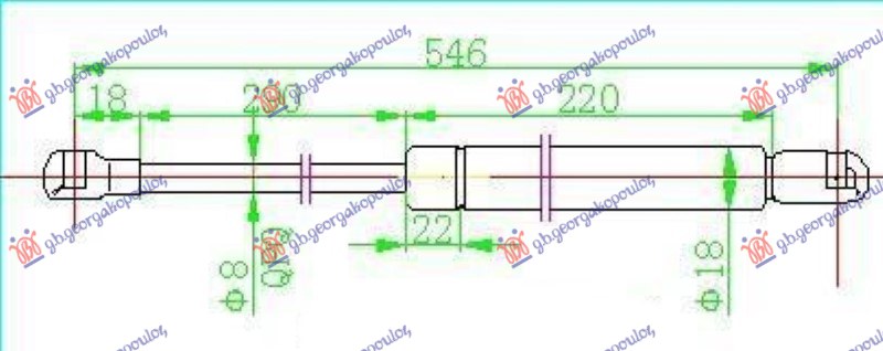 AMORTIZER GEPEK VRATA 5 VRATA (549L-425N) CITROEN C4 2004-2011 (LC//LA)
