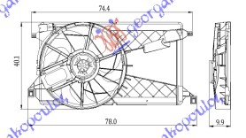 VENTILATOR KOMPLET (1.8/2.0i 16V Di TURBO) FORD FOCUS C-MAX I 2003-2007 (DM2)