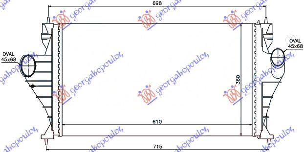HLADNJAK INTERKULERA 2.0i 8V TURBO BENZIN - 1.9-2.1 TD PEUGEOT 406 COUPE 1996-2005 (8C/8E/8F)