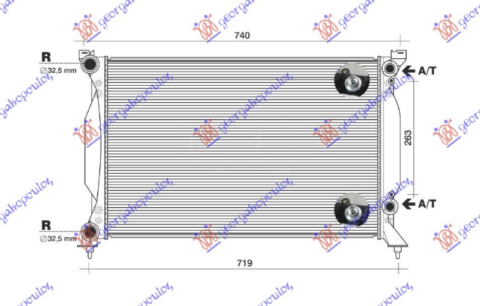 HLADNJAK MOTORA 2.0 TFSi BENZIN (AUTO) (630x410) AUDI A4 2004-2007 (8E2/8E5)