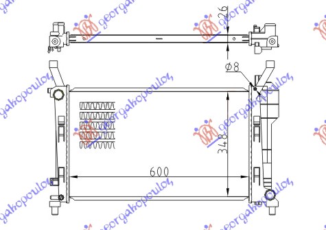 HLADNJAK MOTORA 1.5/1.7 BENZIN (MAN) (600x374) MERCEDES B CLASS 2006-2008 (W245)
