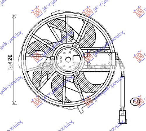 VENTILATOR (MOTOR+ELISA) (420mm) MERCEDES B CLASS 2006-2008 (W245)