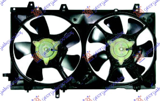 VENTILATOR HLADNJAKA (DUPLI) KOMPLET (BENZIN) (BEZ TURBO) SUBARU FORESTER 2002-2008 (SG/SH)