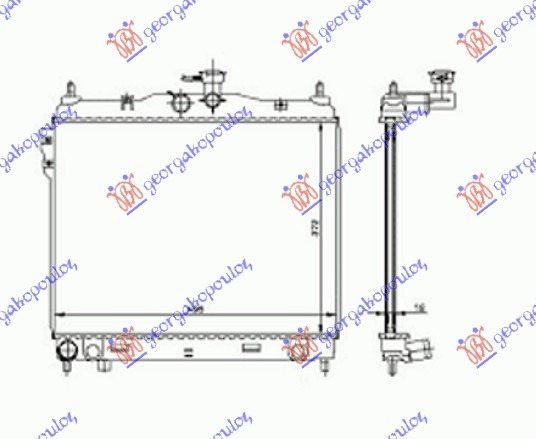 HLADNJAK MOTORA 1.6CC (+/-AC) (50x38) VENTILATOR 33cm HYUNDAI GETZ 06-10