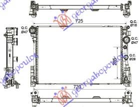 HLADNJAK MOTORA 3.0/3.5 BENZIN / 2.1/2.2-3.0 Cdi (64x43x3.4) MERCEDES E CLASS 2009-2013 (W212)