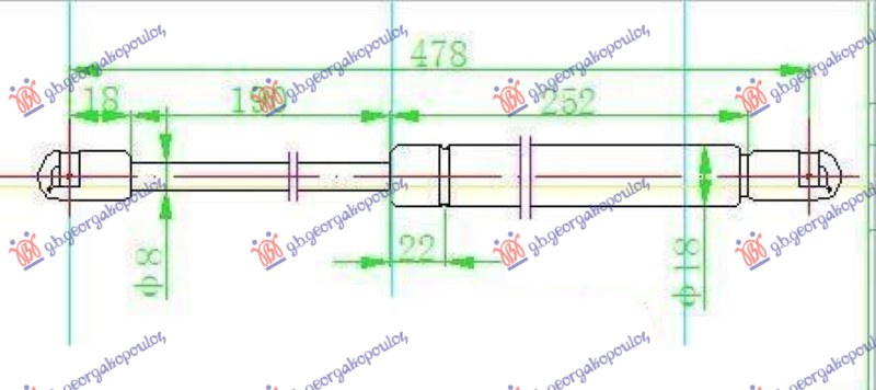 AMORTIZER GEPEK VRATA KARAVAN (479L-580N) MERCEDES E CLASS 2009-2013 (W212)