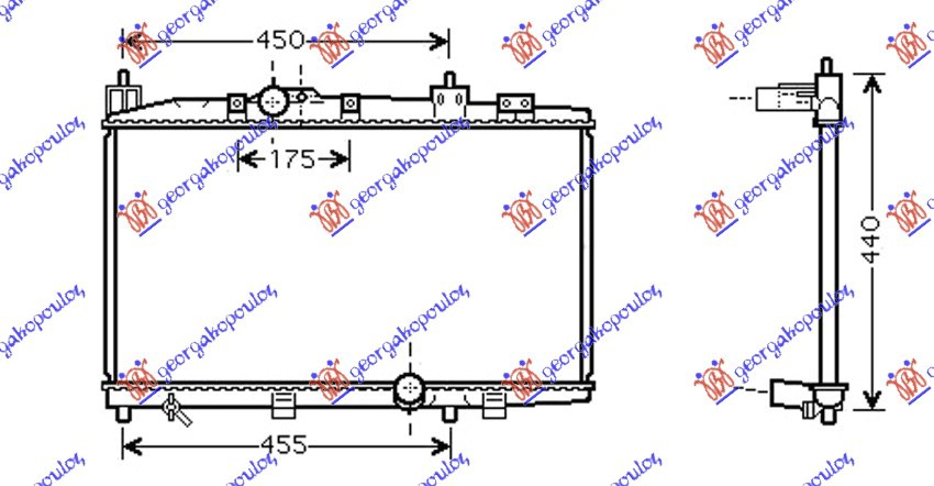HLADNJAK MOTORA 1.4 D4D (+/-AC) (35x64x16) TOYOTA YARIS VERSO 1999-2006 (P2)