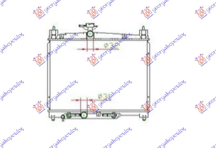 HLADNJAK MOTORA 1.0i 16V Vti (AUTO) (35x49) (VALEO) TOYOTA YARIS I 1999-2005 (P1)