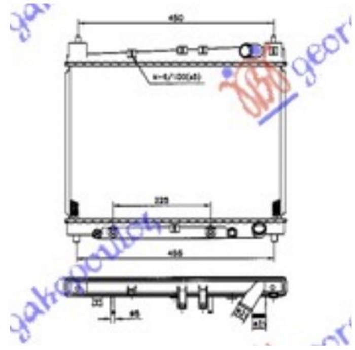 HLADNJAK MOTORA 1.3/1.5 (AUTO) (35x49) (KOYO) TOYOTA YARIS VERSO 1999-2006 (P2)
