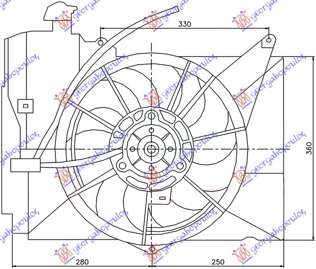 VENTILATOR KOMPLET (1.3/1.5 JAPAN BENZIN) (+AC) TOYOTA YARIS VERSO 1999-2006 (P2)