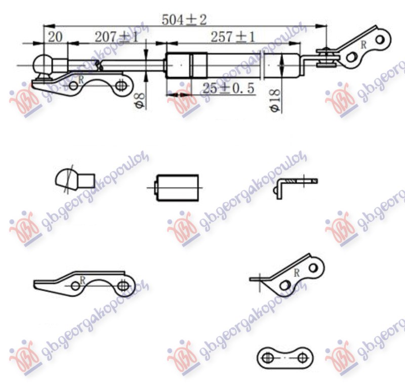 AMORTIZER GEPEK VRATA (JAPAN) TOYOTA YARIS I 1999-2005 (P1)