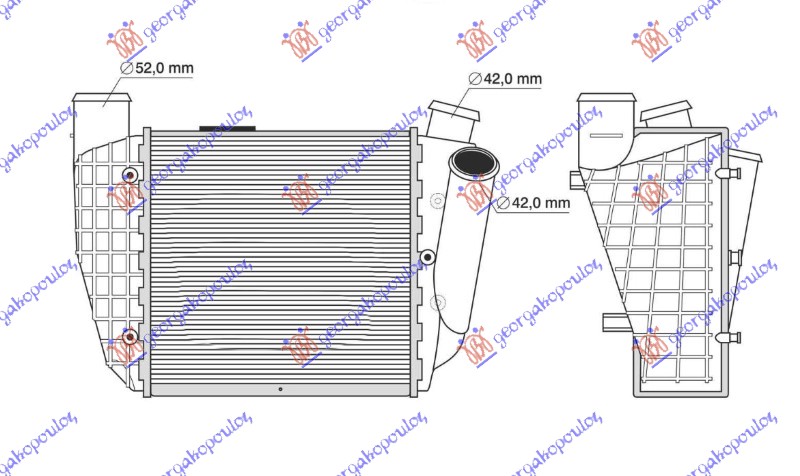 HLADNJAK INTERKULERA 2.5 DIZEL (199x189) LEVI AUDI A4 2004-2007 (8E2/8E5)