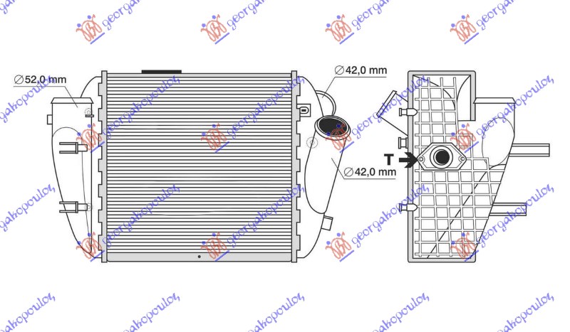 HLADNJAK INTERKULERA 2.5 DIZEL (200x190) DESNI AUDI A4 2004-2007 (8E2/8E5)