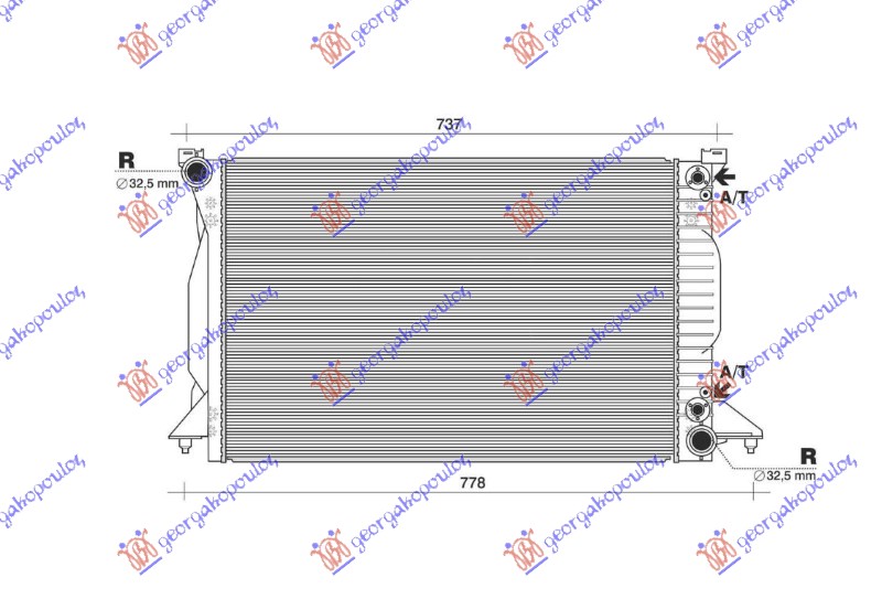 HLADNJAK MOTORA 2.5 TDI DIZEL (AUTOMATSKI) (632x399) AUDI A4 2004-2007 (8E2/8E5)
