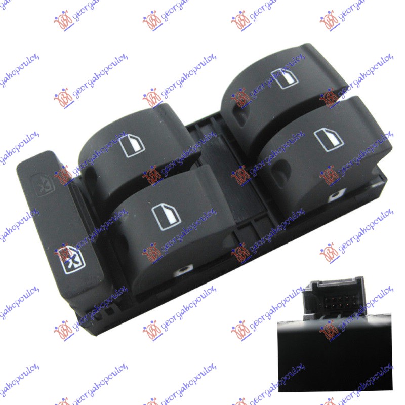 PREKIDAC U PREDNJIM VRATIMA (4 TASTERA) (10 PIN) AUDI A4 2004-2007 (8E2/8E5)