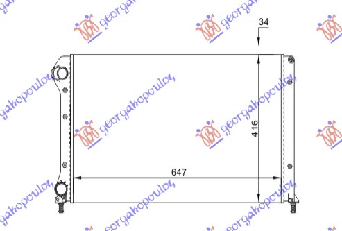 HLADNJAK MOTORA 1.4 8V 1.6 16V 1.9D (+AC) (65x40) FIAT DOBLO 2001-2005 (119/223)