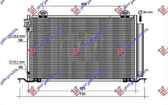 HLADNJAK KLIME 2.0/2.4 BENZIN (645x360x16) TOYOTA AVENSIS 2003-2008 (T25)