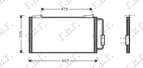 HLADNJAK KLIME ZA SVE MODELE (565x292x16) ROVER 45 2000-2005 (RT)