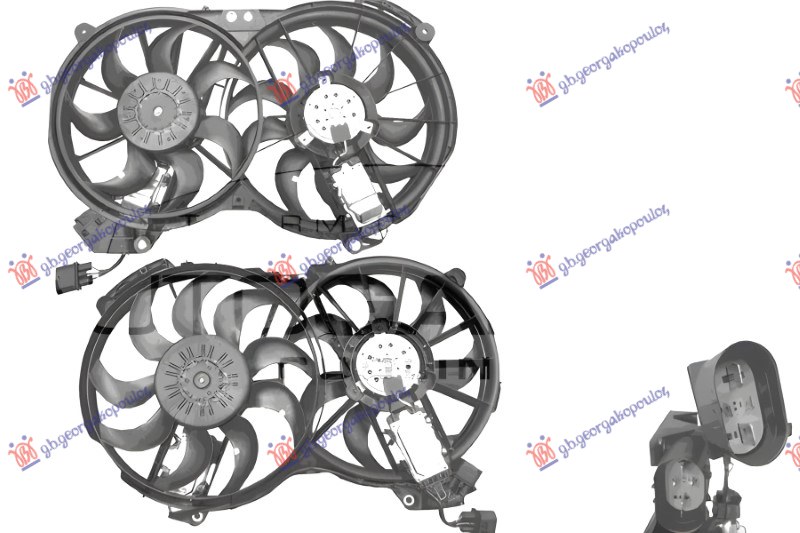 VENTILATOR HLADNJAKA DUPLI (2.7/3.0 DIZEL) AUDI A6 2004-2008 (4F2/4F5)