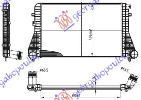 HLADNJAK INTERKULERA BENZIN-DIZEL (615x405x32) 60 SKODA OCTAVIA 5 2004-2008 (1Z3/1Z5)