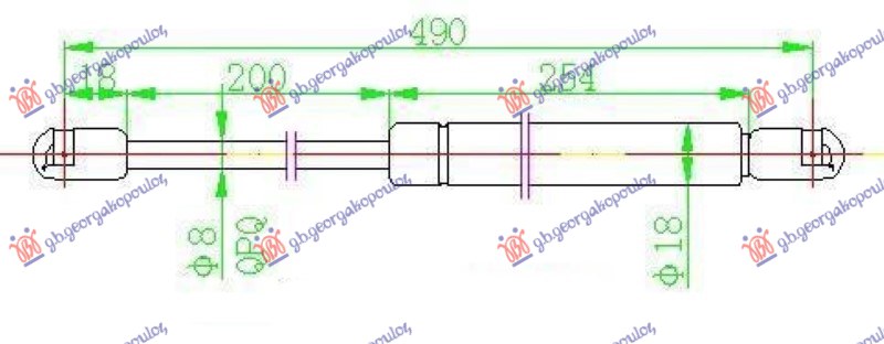 AMORTIZER GEPEK VRATA KARAVAN (490.5L-480N) SKODA OCTAVIA 5 2004-2008 (1Z3/1Z5)