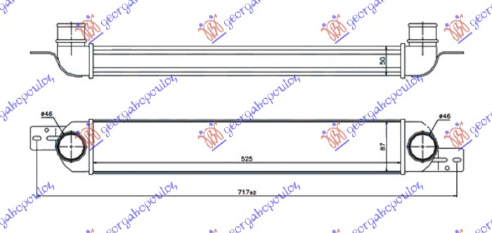 HLADNJAK INTERKULERA 1.3-1.7 CRTi DIZEL (525x90x50) (CEO ALUMINIJUM) OPEL MERIVA 2003-2010 (X03)