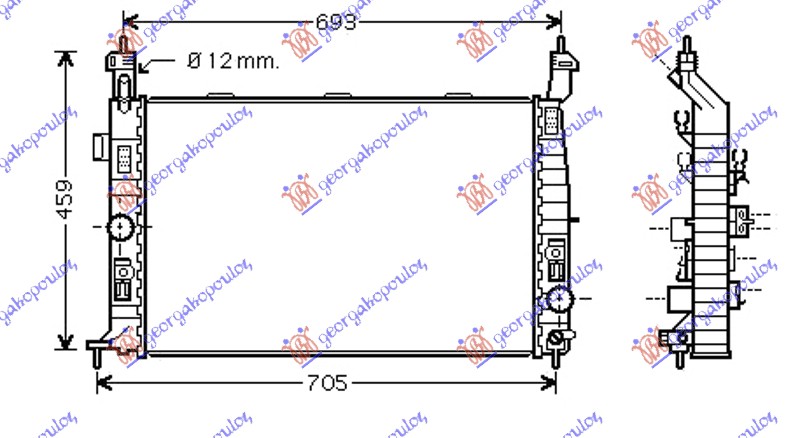 HLADNJAK MOTORA 1.7 CDTi DIZEL (MAN) (610x360x26) OPEL MERIVA 2003-2010 (X03)