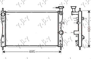 HLADNJAK MOTORA 1.1/1.3/1.5 (MAN/AUTO) (64x40.5) SMART FORFOUR 2004-2015 (454)