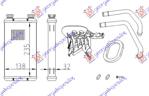 GREJAC KABINE (235x138) (KOMPLET) 03- RENAULT MASTER/MASCOTT 1998-2009 (FH/UH/HH)