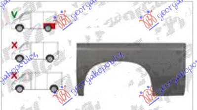 ZADNJI BLATOBRAN (KRATKI) PEUGEOT BOXER I 1994-2002 (230L/230P)