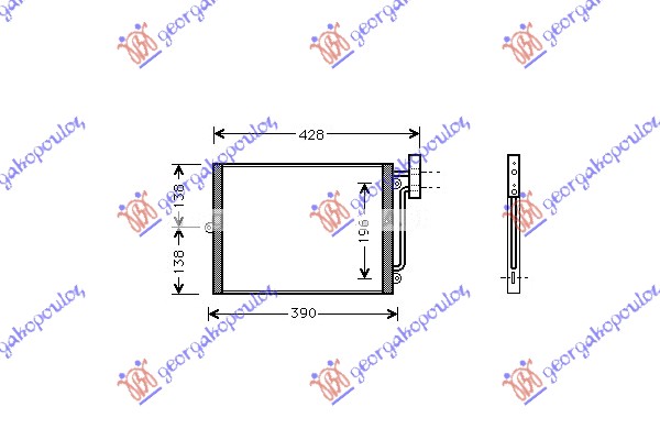 HLADNJAK KLIME 2.5/2.7/3.2 BENZIN (33x275x16) PORSCHE BOXSTER 1996-2004 (986)