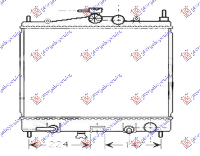 HLADNJAK MOTORA 1.2/1.4 16V BENZIN (AUTO) (+/-AC) (380x448) (JAPAN) NISSAN MICRA 2002-2010 (K12)
