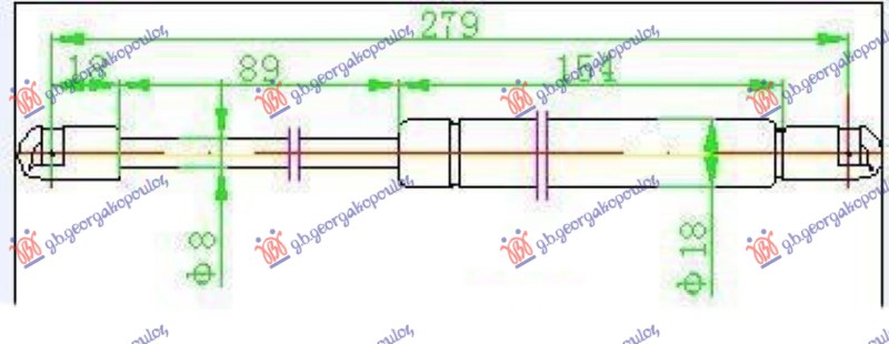 AMORTIZER GEPEK VRATA (SEDAN) (280L-510N) FORD FOCUS 2004-2008 (DAW/DBW)