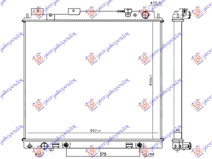 HLADNJAK MOTORA 3.0 dCi DIZEL (MAN/AUTO) (600x690x40) NISSAN PATHFINDER 2006-2013 (R51)