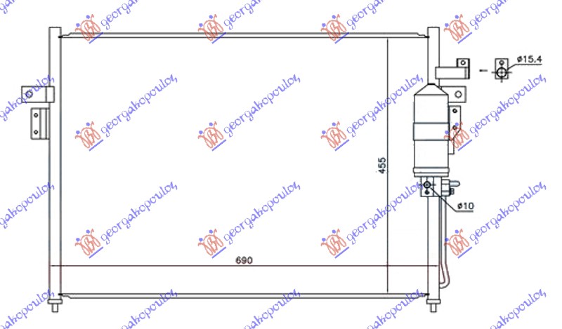 HLADNJAK KLIME 3.0 dCi DIZEL (690x470x16) NISSAN PATHFINDER 2006-2013 (R51)