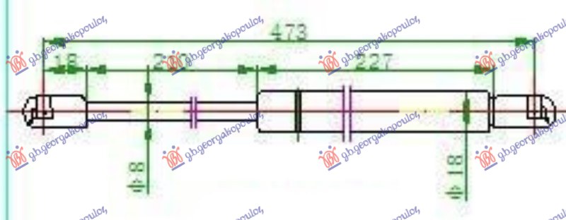 AMORTIZER GEPEK VRATA 5 VRATA (473L-640N) OPEL VECTRA C 2002-2005 (Z02)