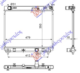 HLADNJAK MOTORA 1.4 D-4D (66KW) DIZEL (350x480x16) TOYOTA YARIS II 2005-2011 (P9)