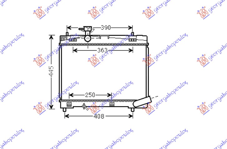 HLADNJAK MOTORA BENZIN 1.33VVT-I (73/74KW) (350x480) 09-11 (KOYO) TOYOTA YARIS II 2005-2011 (P9)