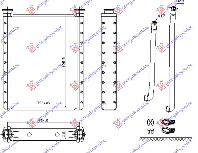GREJAC KABINE (145x198x26) (SA CEVIMA) (JAPAN) TOYOTA YARIS II 2005-2011 (P9)
