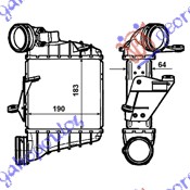 HLADNJAK INTERKULERA 1.9 TDi (183x187x64) SEAT IBIZA 2002-2008 (6L1)