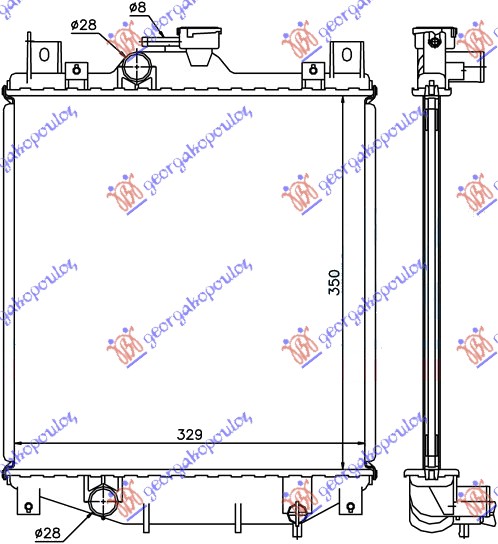 HLADNJAK MOTORA 1.0/1.3i (35x33.5x1.6) SUZUKI SWIFT SDN 1996-2005 (EA/MA/AH/AJ)