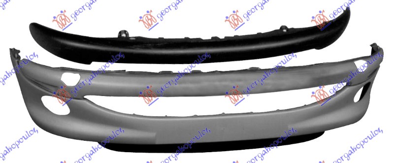 PREDNJI BRANIK PM (SA LAJSNOM) (SA SPOJLEROM) (MAGLENKE) PEUGEOT 206 1998-2009 (2A/2C/2D/2E/2K)