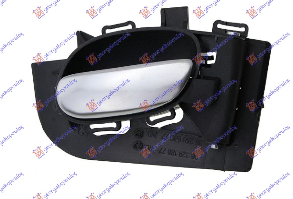 KVAKA PREDNJIH/ZADNJIH VRATA UNUTRASNJA SREBRNA PEUGEOT 206 1998-2009 (2A/2C/2D/2E/2K)