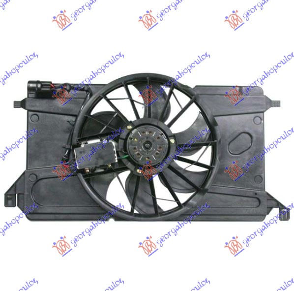 VENTILATOR KOMPLET (1.4/1.6 BENZIN) (+/-AC) (SA REOSTATOM) MAZDA 3 SDN-H/B 2004-2008 (BK)