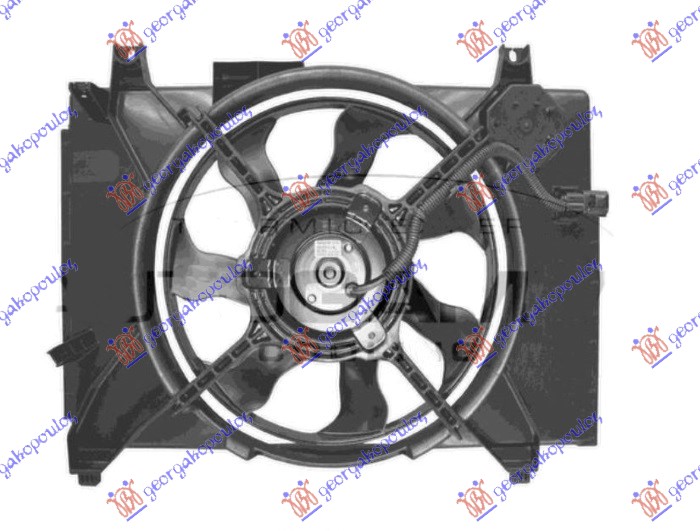 VENTILATOR KOMPLET (1.5 CRDi DIZEL) (-AC) (2 PIN) HYUNDAI ACCENT SDN 2006-2011 (MC)