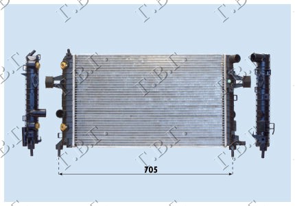 HLADNJAK MOTORA 1.2/1.4/1.8 BENZIN (MAN/AUTO) (600x360) CEV DIJAGONALNO OPEL ZAFIRA 2005-2012 (A05)