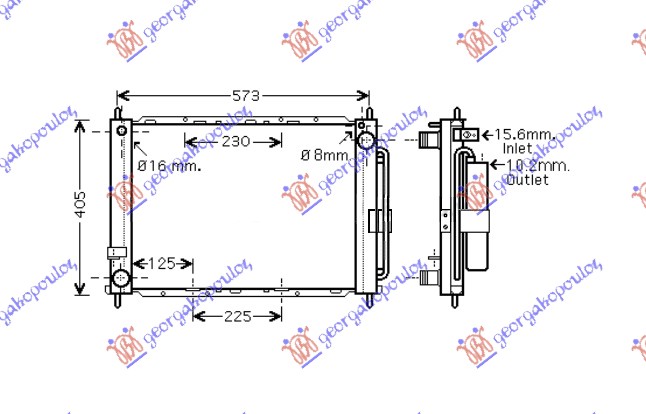 HLADNJAK MOTORA I KLIME 1.4/1.6i/16V DCi (+AC) (51x38) RENAULT MODUS 2008-2013 (F/JP0)