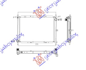HLADNJAK MOTORA 1.5 DIZEL (+AC) (494x415x23) UK (MAHLE BEHR PREMIUM LINE) RENAULT CLIO III 2006-2009 (BR0 1/CR0 1)